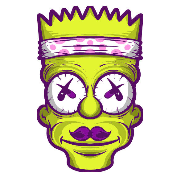 Zombie Bart Simpson Face Laptop , Car Decal Sticker