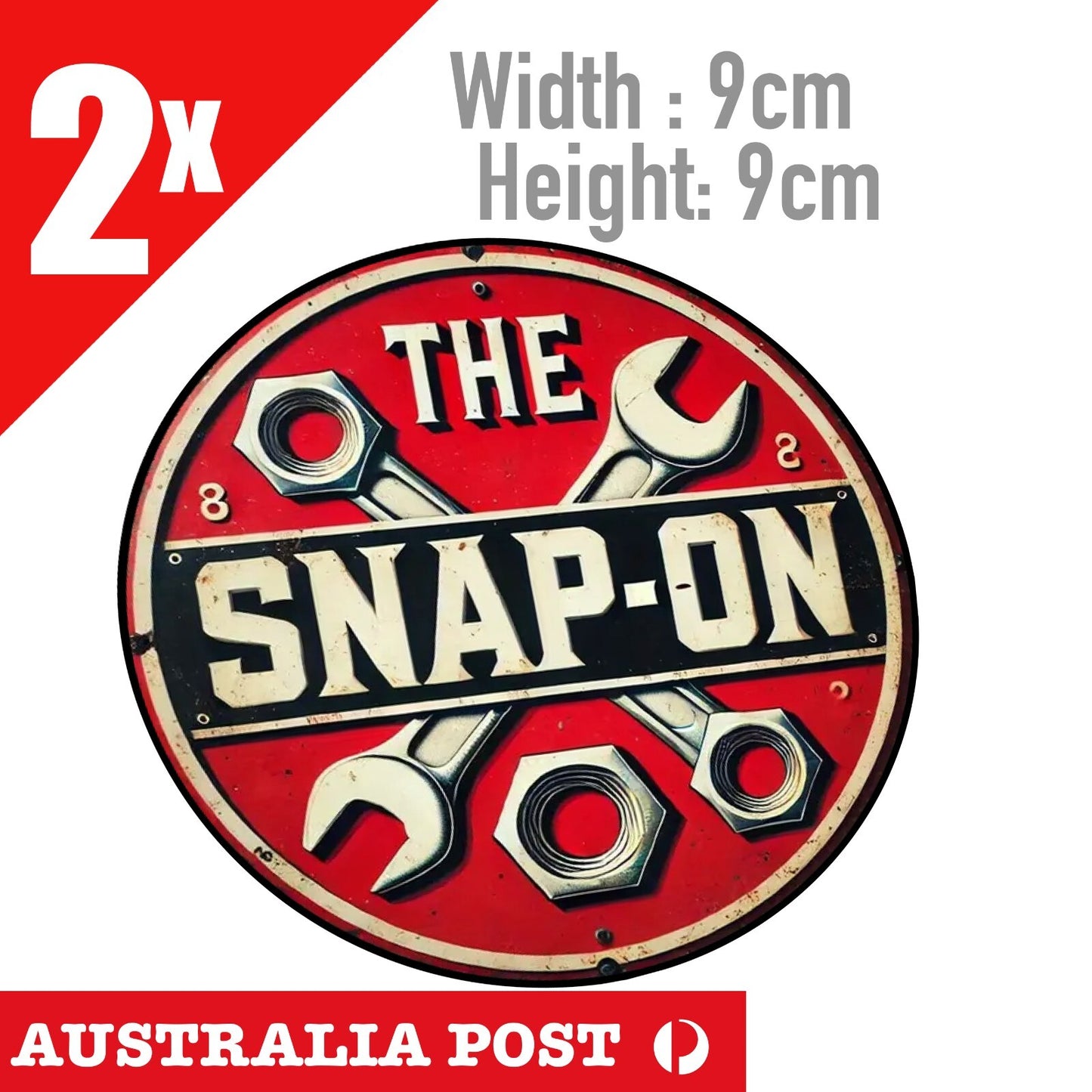 SNAP-ON TOOLS Round Rustic , Damaged, Old Style ,Garage , Mechanic Sticker