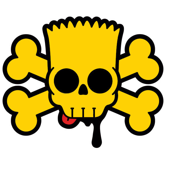 Bart Simpson Skull Cross Funny Laptop , Car Decal Sticker