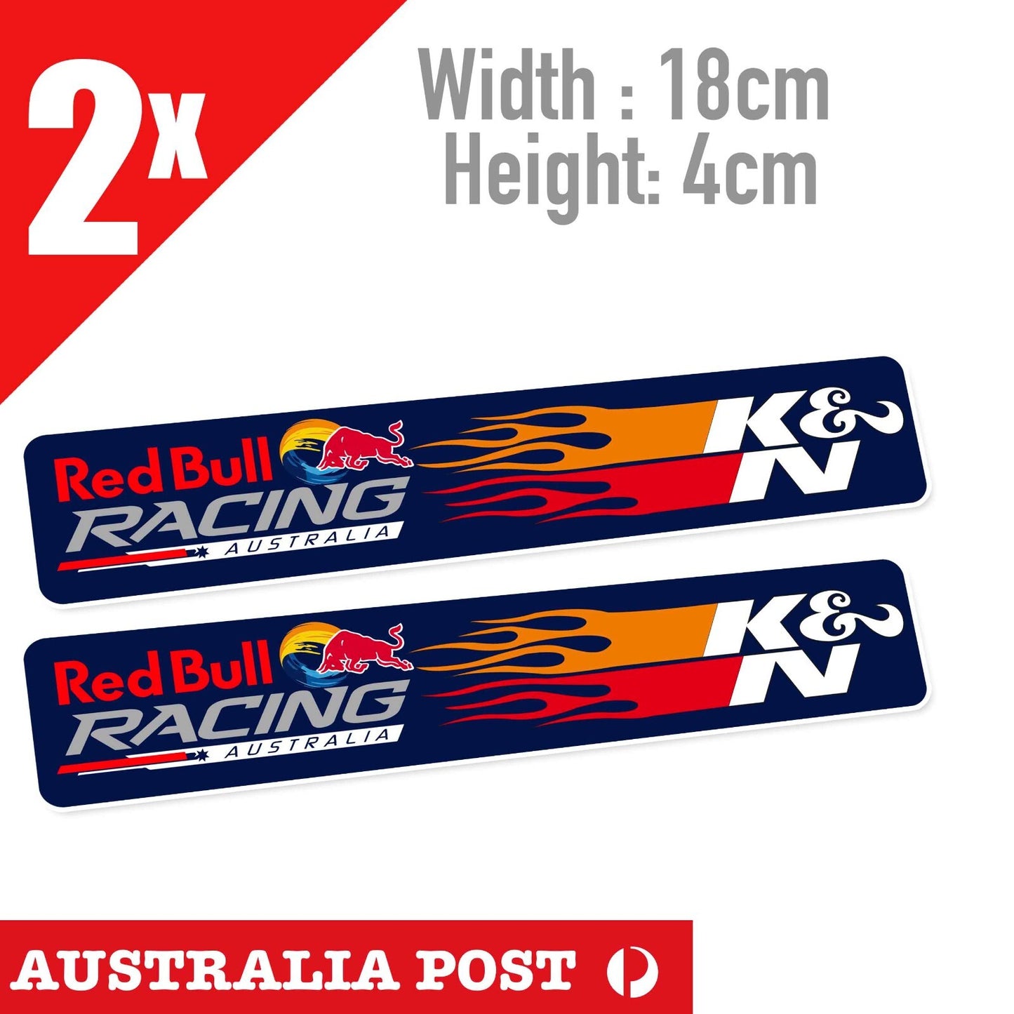 Red Bull Racing Australia K&N KN K and N Flame Slap Sticker