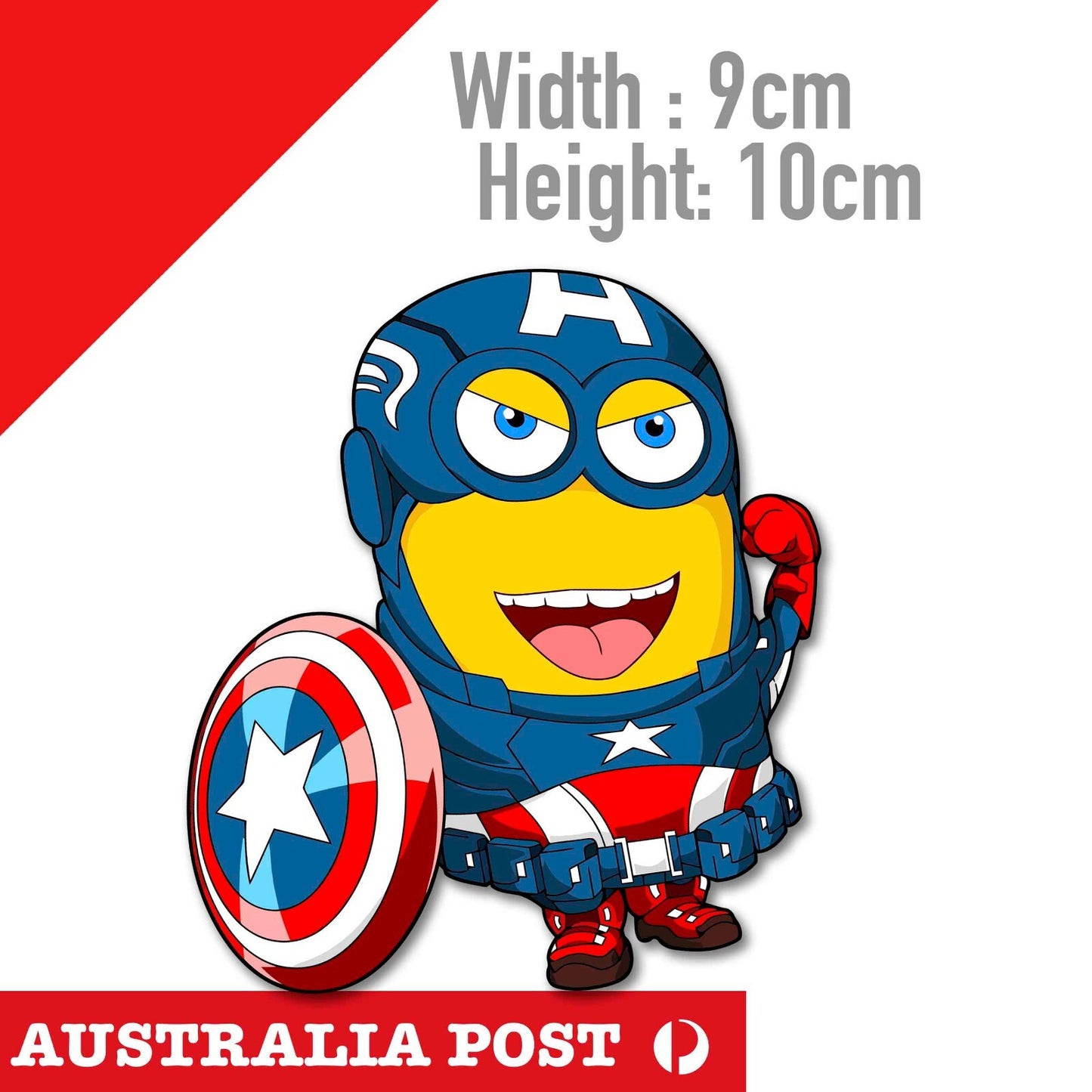 Minions As Captain America Funny Cartoon Sticker