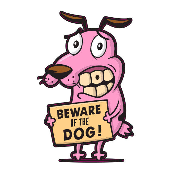 Beware Of the Dog Scared Dog Funny Laptop , Car Decal Sticker