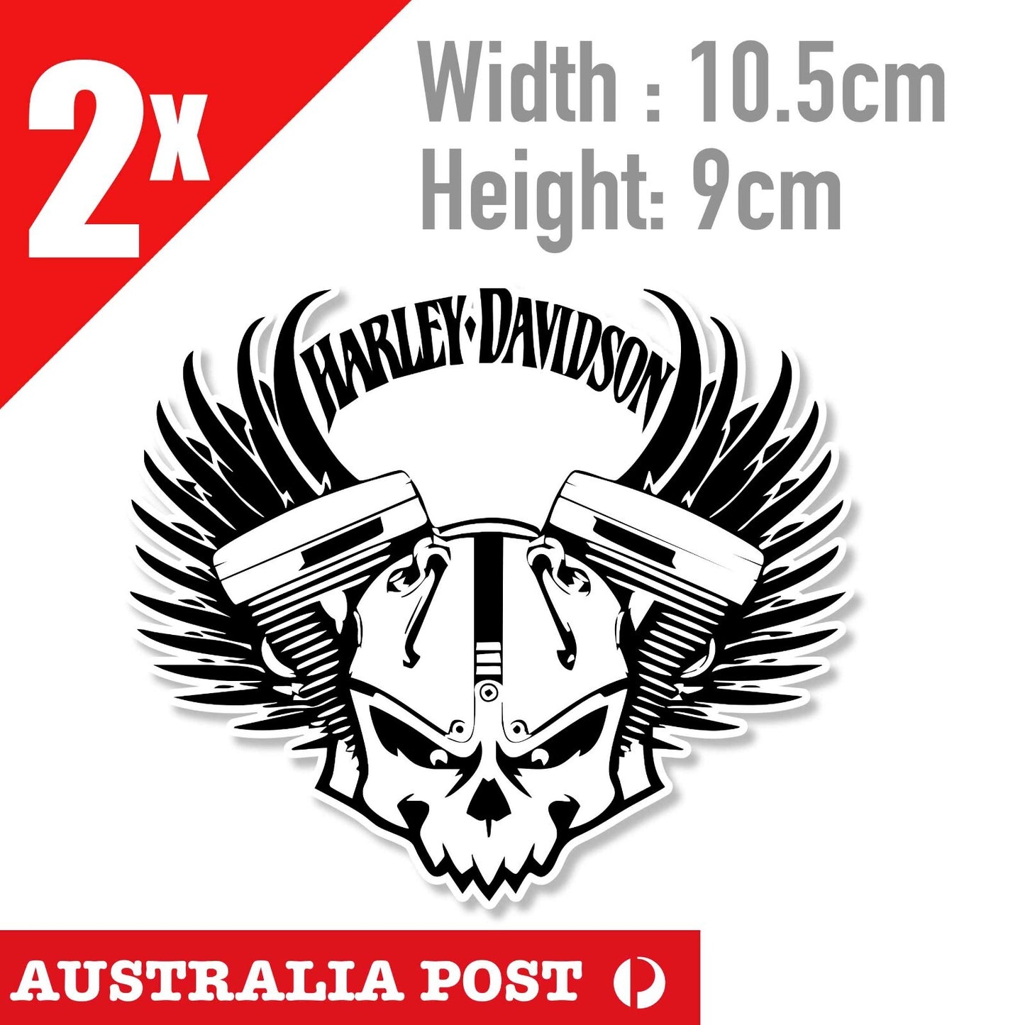 Harley Davidson Skull Engine Motorcycle Logo, Fuel Tank, Helmet Stickers