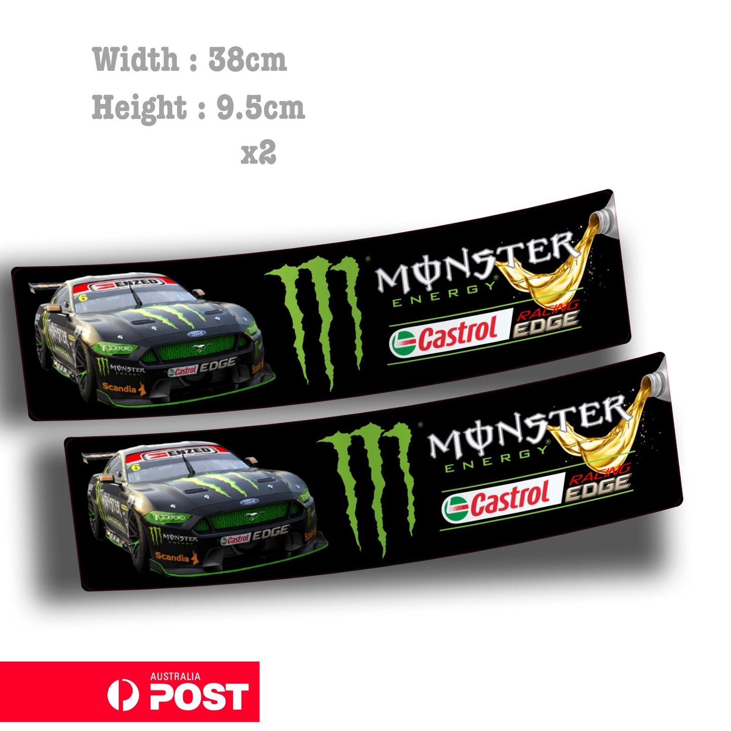 Ford Mustang Monster Energy Drink Castrol V8 Supercars Banner Vinyl Stickers