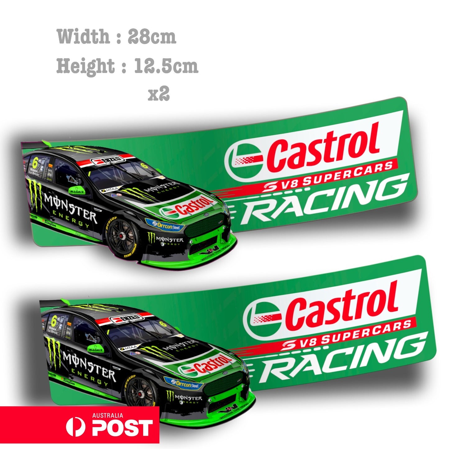 CASTROL Racing V8 SUPERCARS FORD - Monster Energy Drink Logo Car Vinyl Stickers