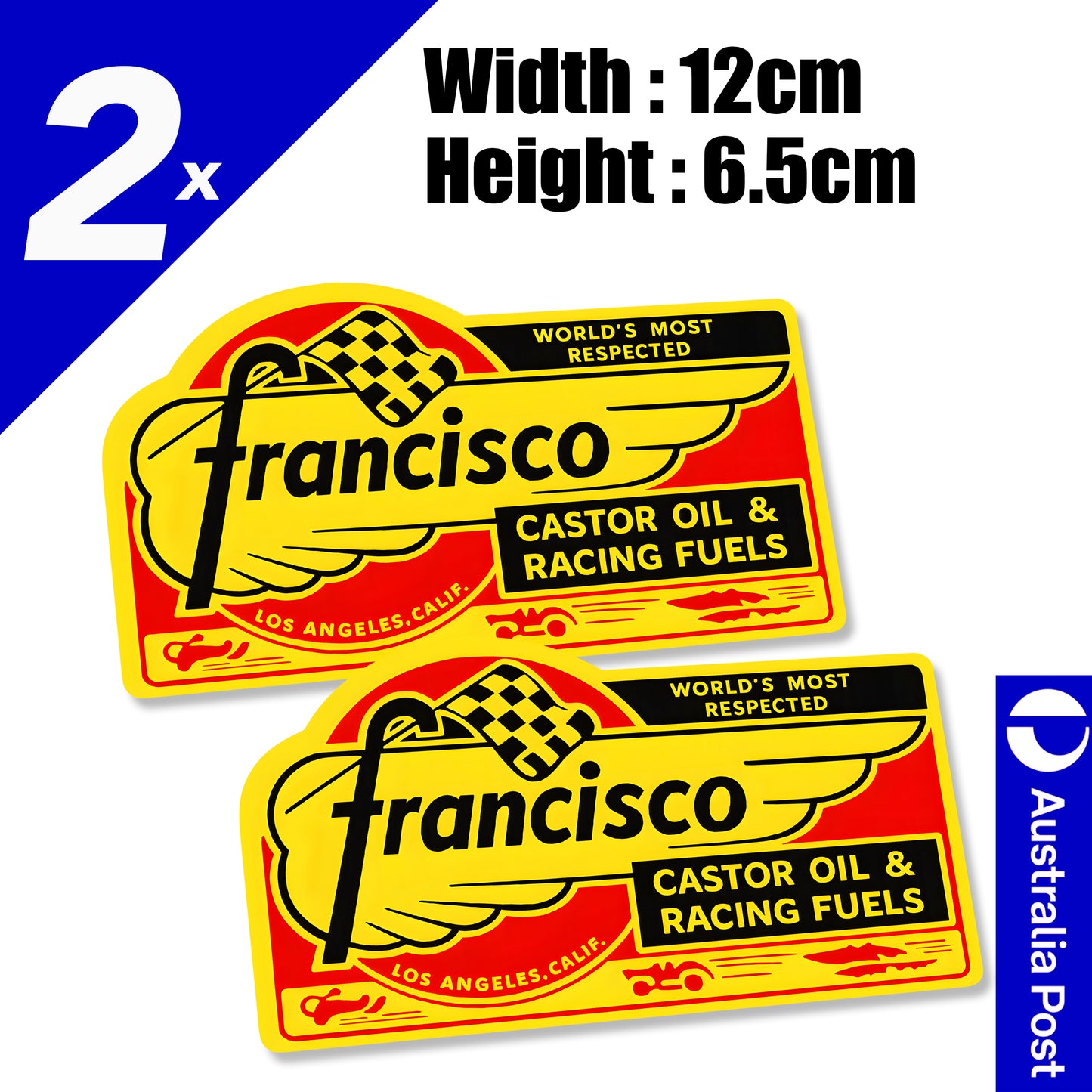 Francisco Racing Fuels Sticker, Vintage Speed Shop Decal, Retro Hot Rod Gasoline Sticker
