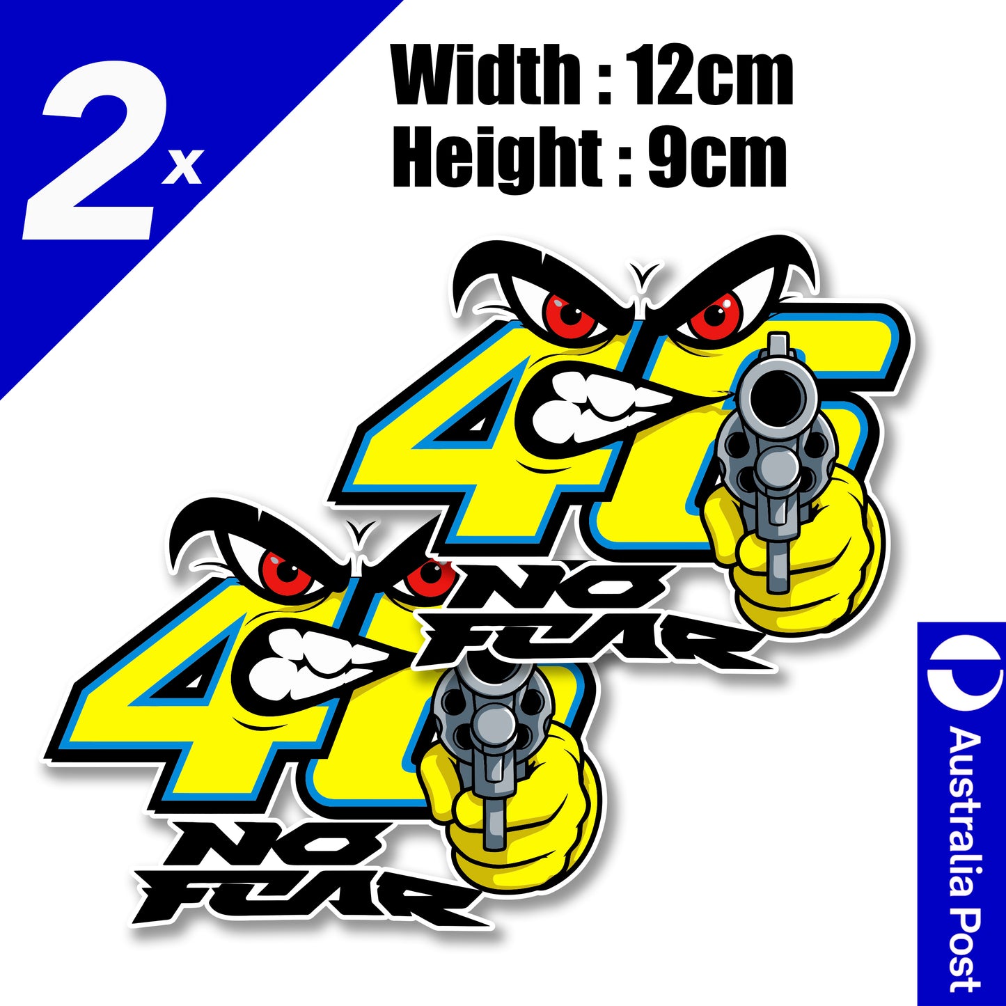 The Doctor 46 - Valentino Rossi's VR46 No Fear with GUN Motorcycle Stickers