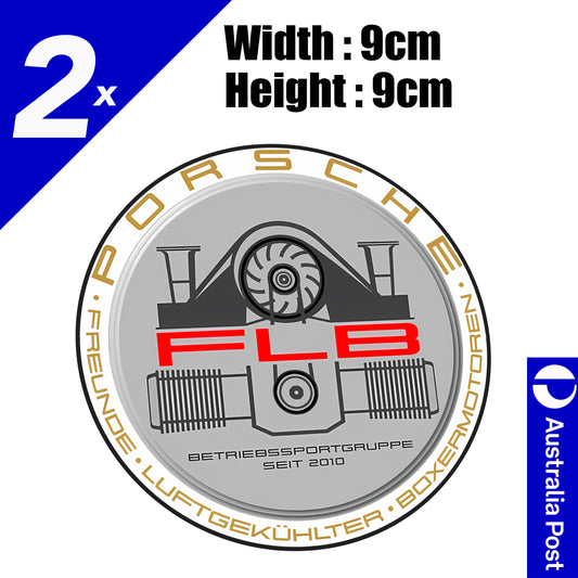Porsche Luftgekuhlte Boxer Motor 2x Stickers