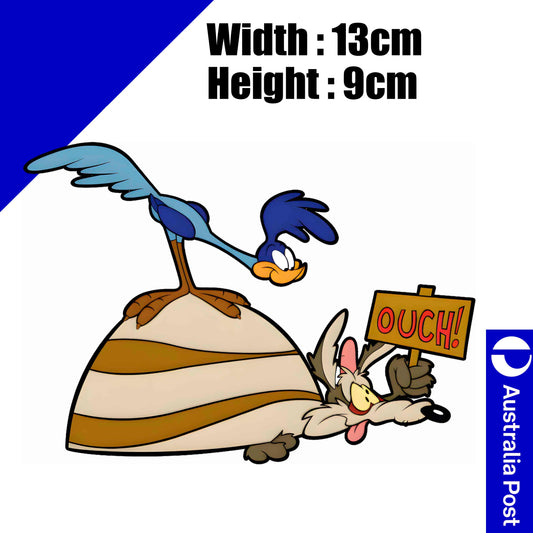 Road Runner and Wile E Coyote Funny ACME OUCH Stickers