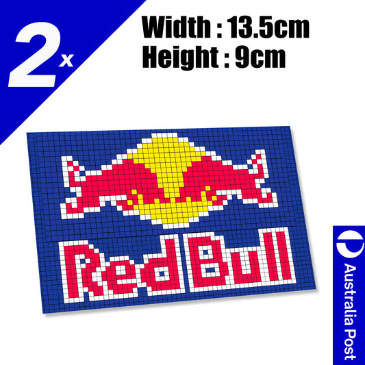 RED BULL Logo Checkered Stickers
