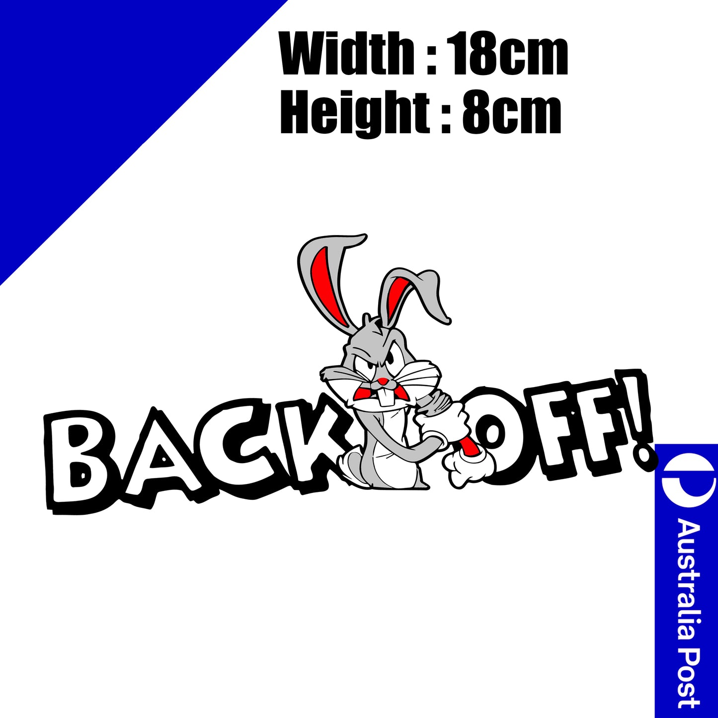 BUGs Bunny Angry Back OFF Funny Looney Tune Rabbit Decal Sticker