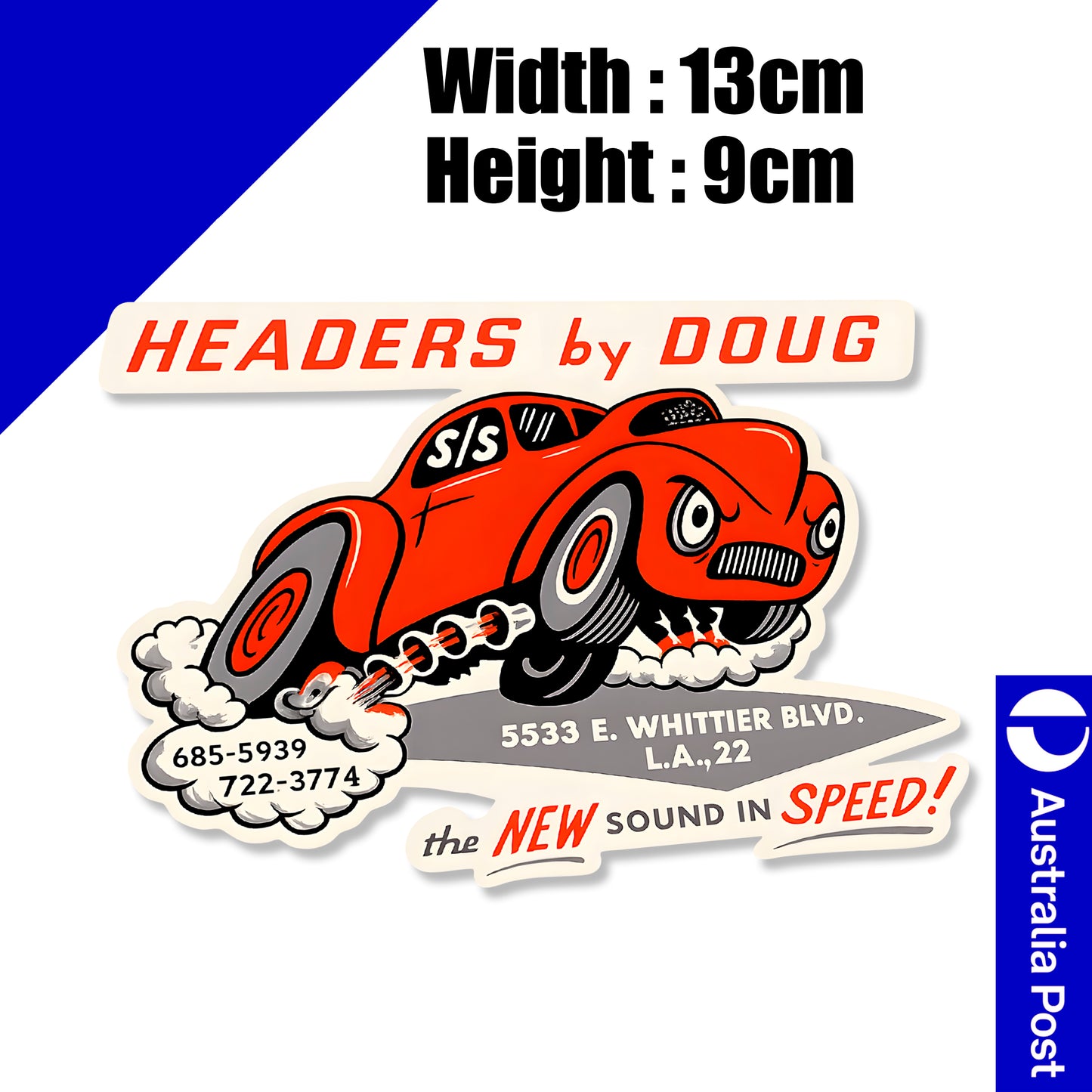 HEADERS by DOUG Vintage Style DECAL, Vinyl STICKER