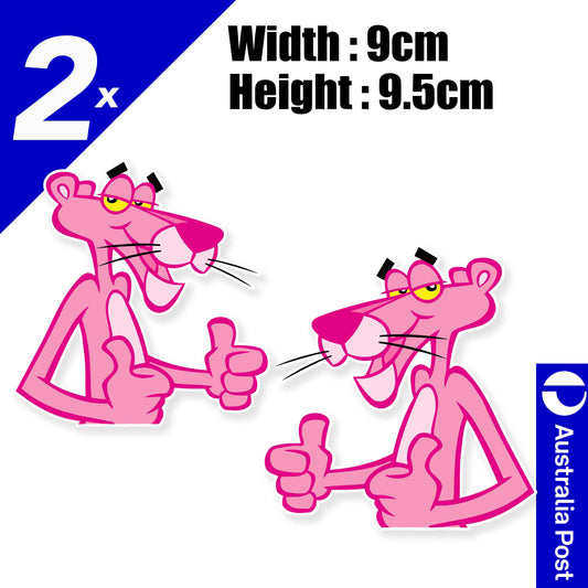 PINK PANTHER Thumbs Up Funny Cartoon 2x Stickers