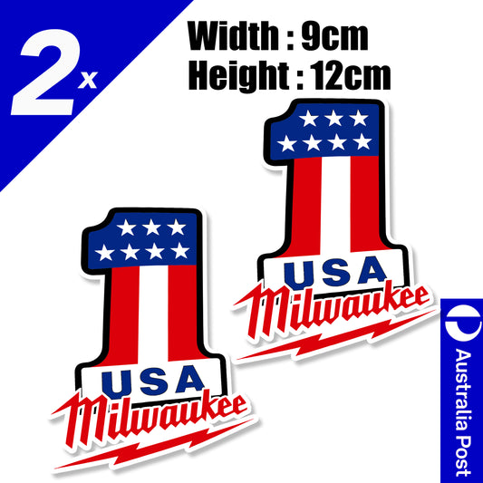 Milwaukee American Flag Number 1 Sticker