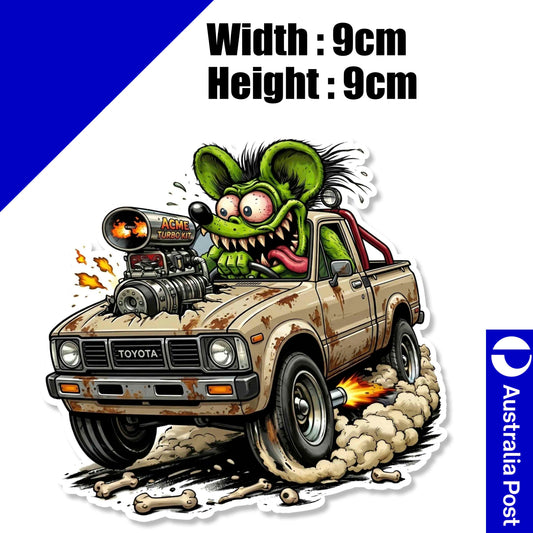 Rat Fink Off Road UTe Turbo ACME Logo Mancave Hot Rod Americana Vinyl Sticker