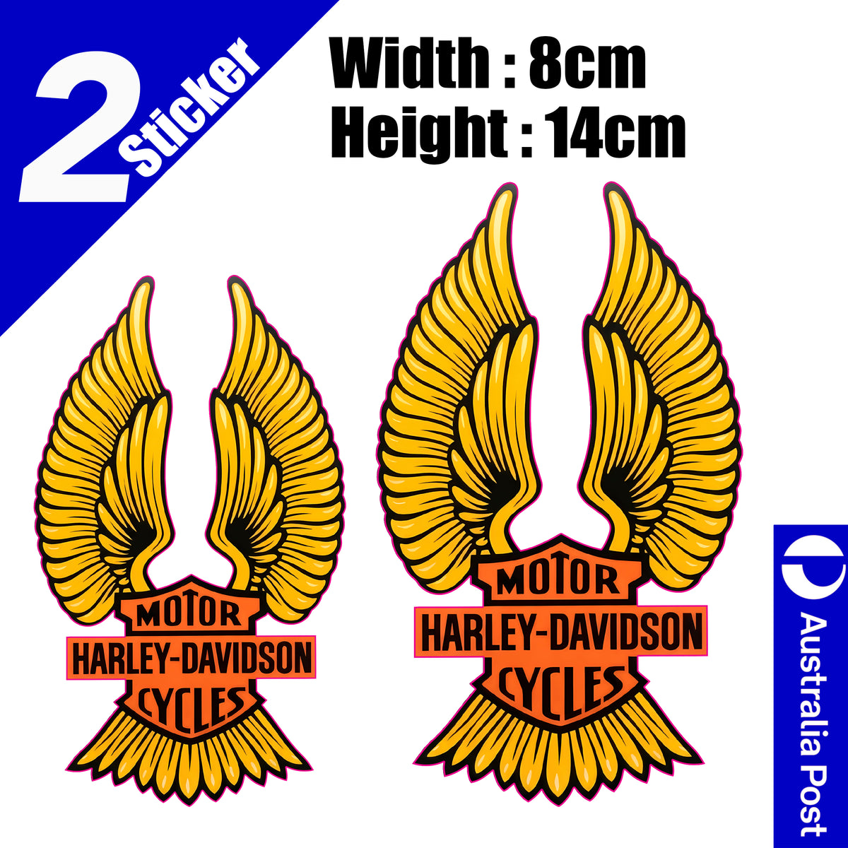 Harley Davidson Winged Bar & Shield 2 Pack Sticker Decal Motorcycle Graphic