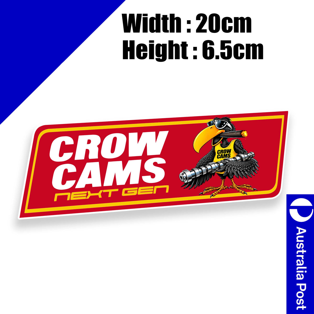 CROW CAMS Logo VINTAGE MOTORSPORT HOT ROD RAT ROD 200mm Sticker