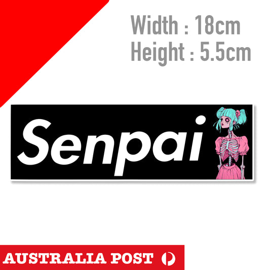 Senpai Anime Sexy Skull Girl JDM Slap Skull Girl Decal Sticker