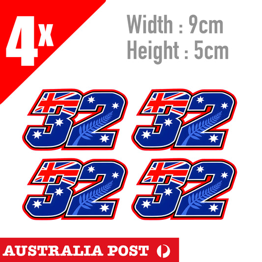 Jack Miller Number 43 Style Custom number, Australian Flag, MotoGo  Stickers