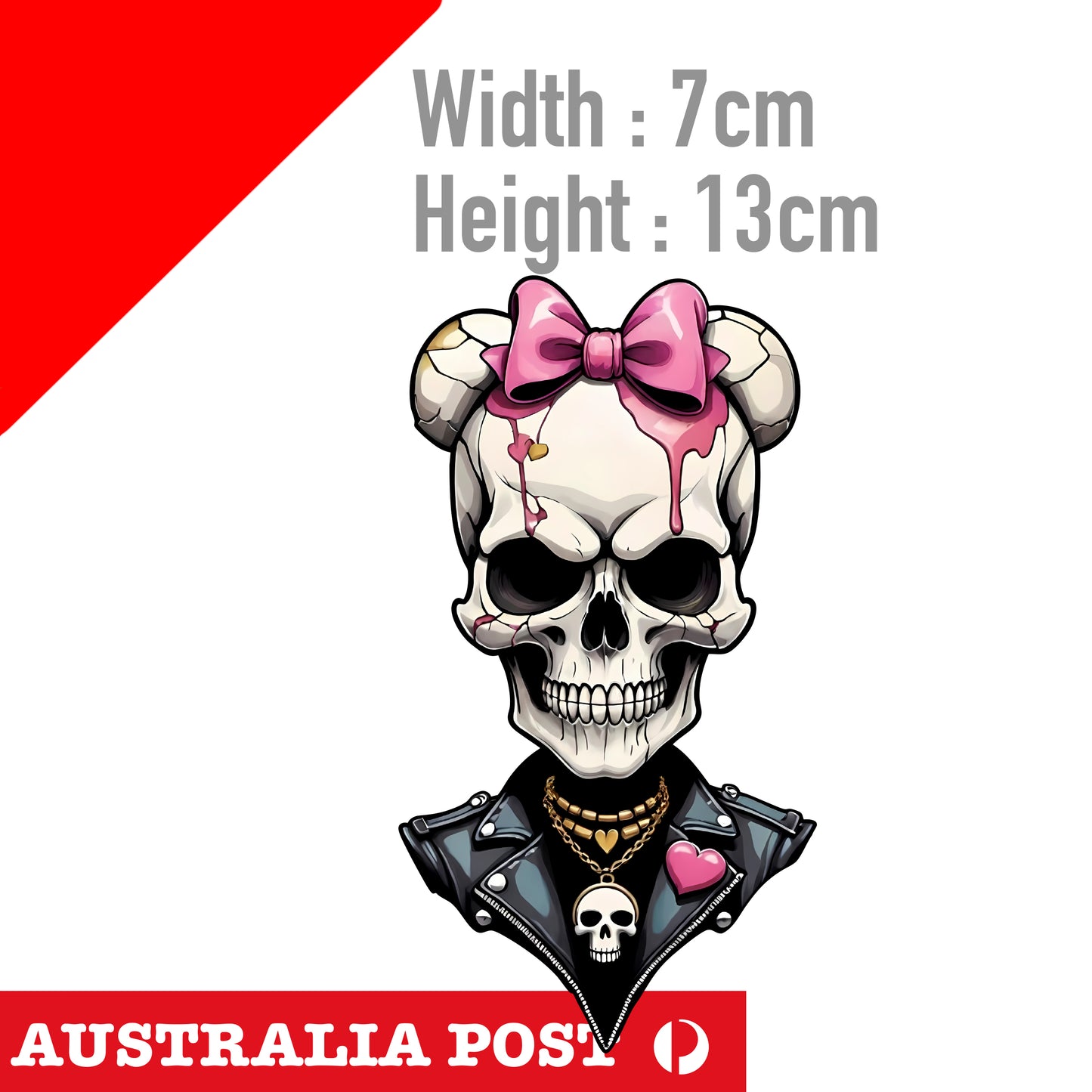 Pink Ribbon Skull Head Sticker