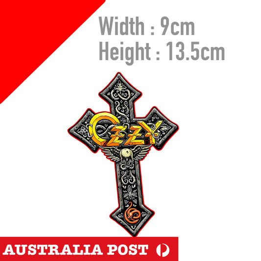 Ozzy Osbourne Heavy Metal CROSS Logo , Music Band Logo Cross Sticker