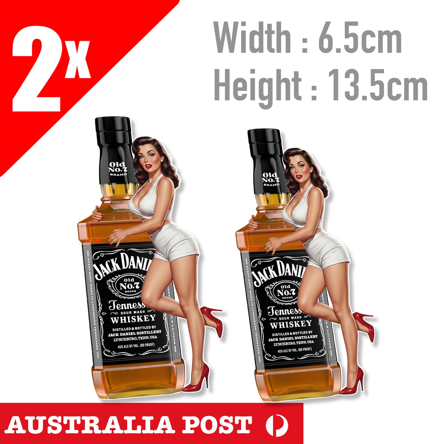 Jack Daniels Whiskey Sexy Brunet, Bar Fridge, Car  Vinyl  Sticker