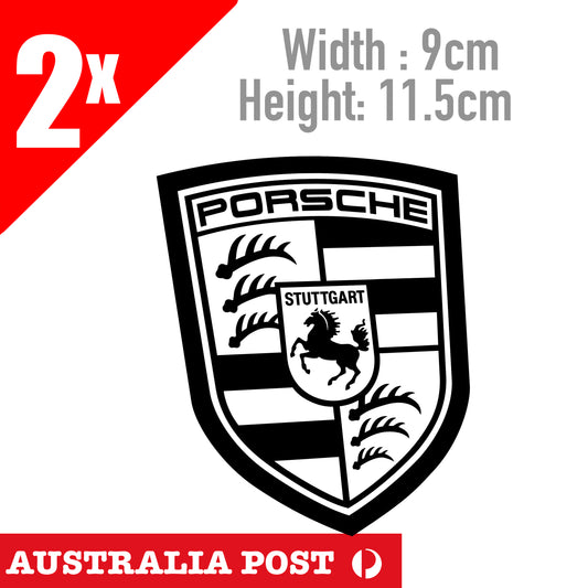 Porsche Logo Black, Cayenne GTS Boxter Car Classic Sticker