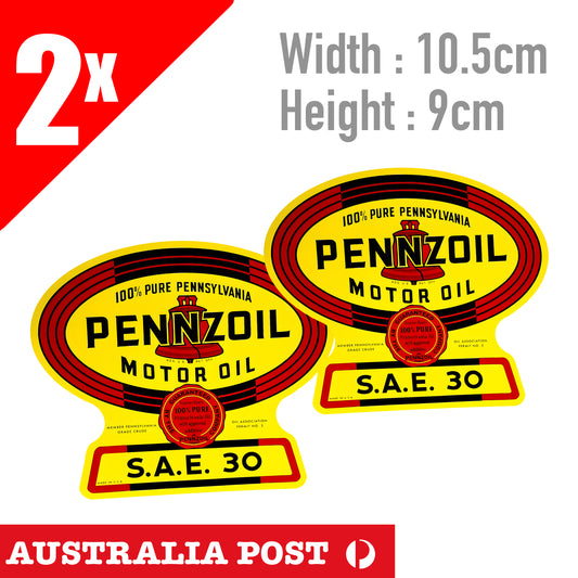 PENNZOIL Lubricant Oil Logo, Vintage Rusty Old Vintage Stickers