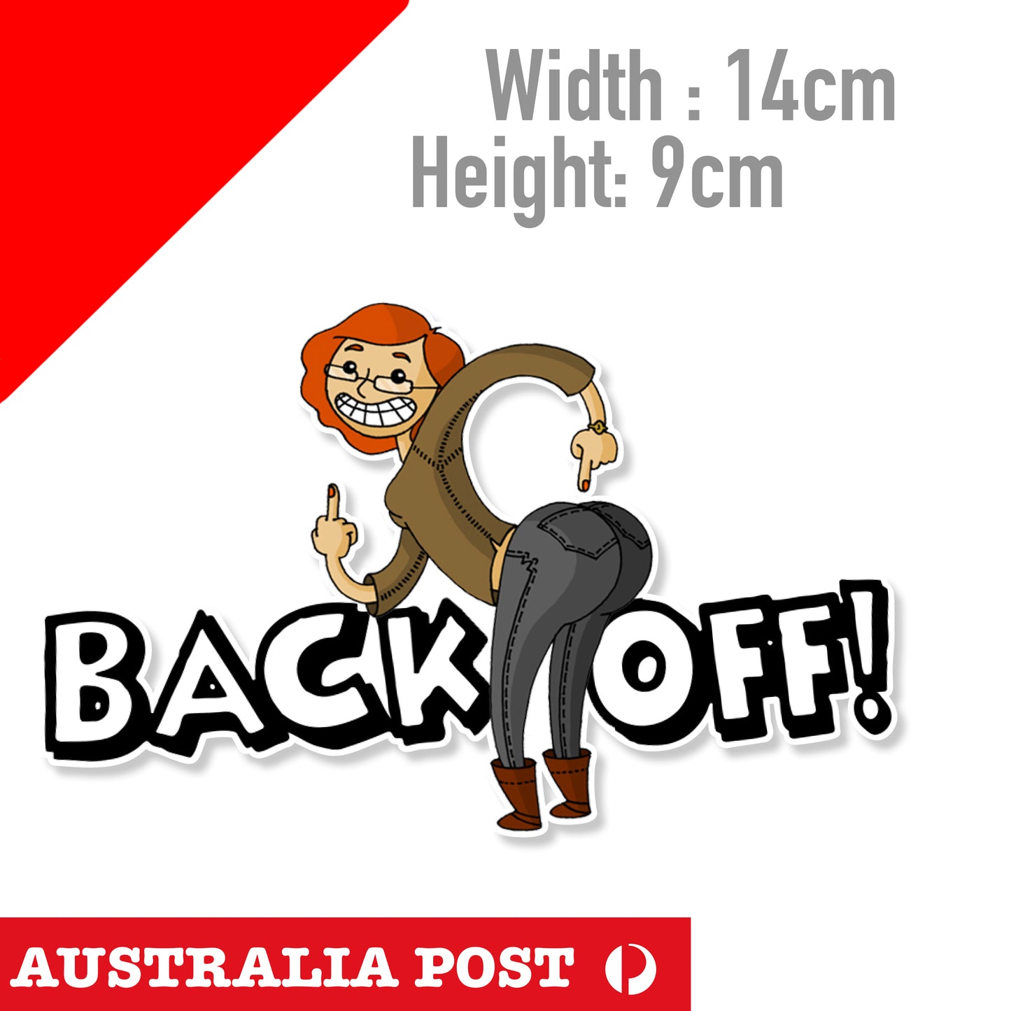 Back Off Rude Middle Finger Funny Car Window Sticker