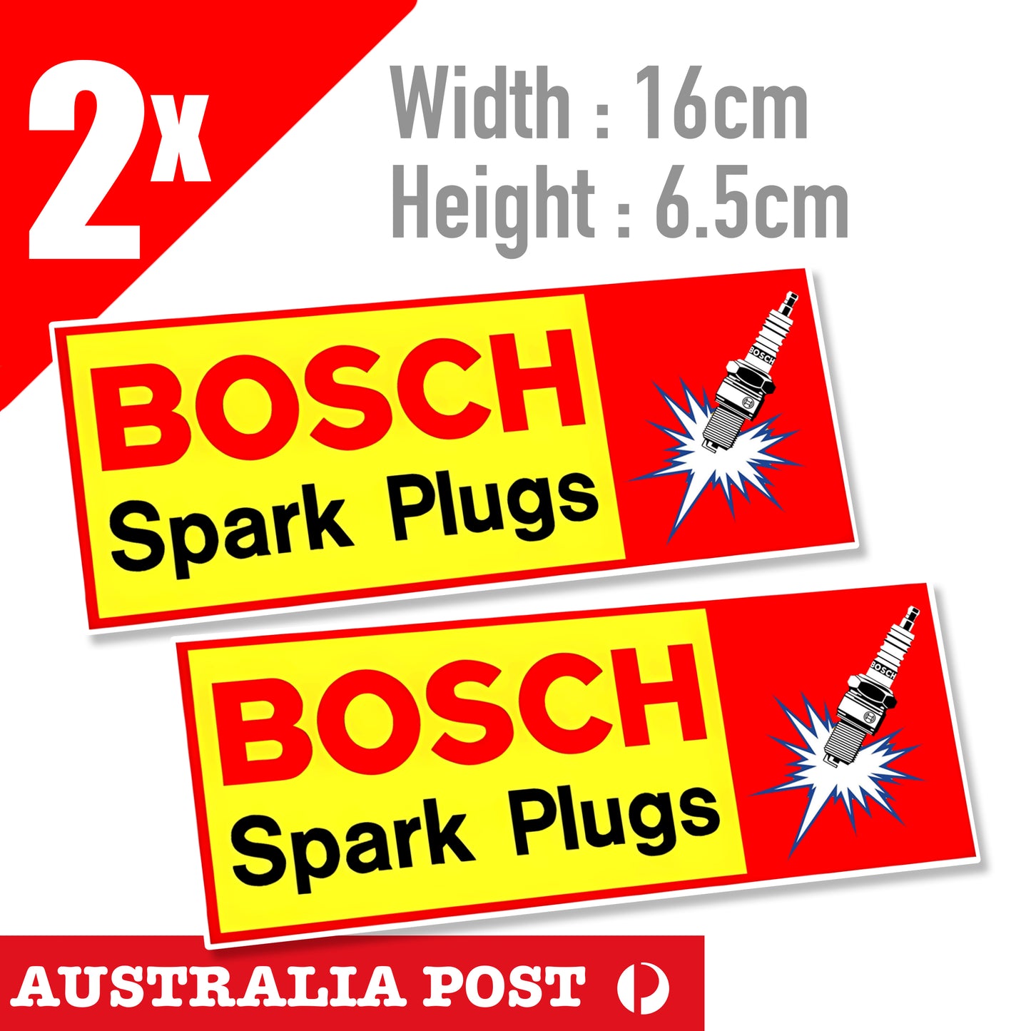 BOSCH Spark Plug Logo, Vintage Old Logo Sign Spark Plug Stickers