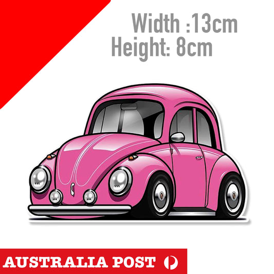 Volkswagen BEETLE PINK Racing Car Sticker