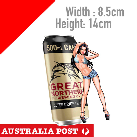 GREAT NORTHERN beer Fishing logo Sexy Girl popular car decal Sticker