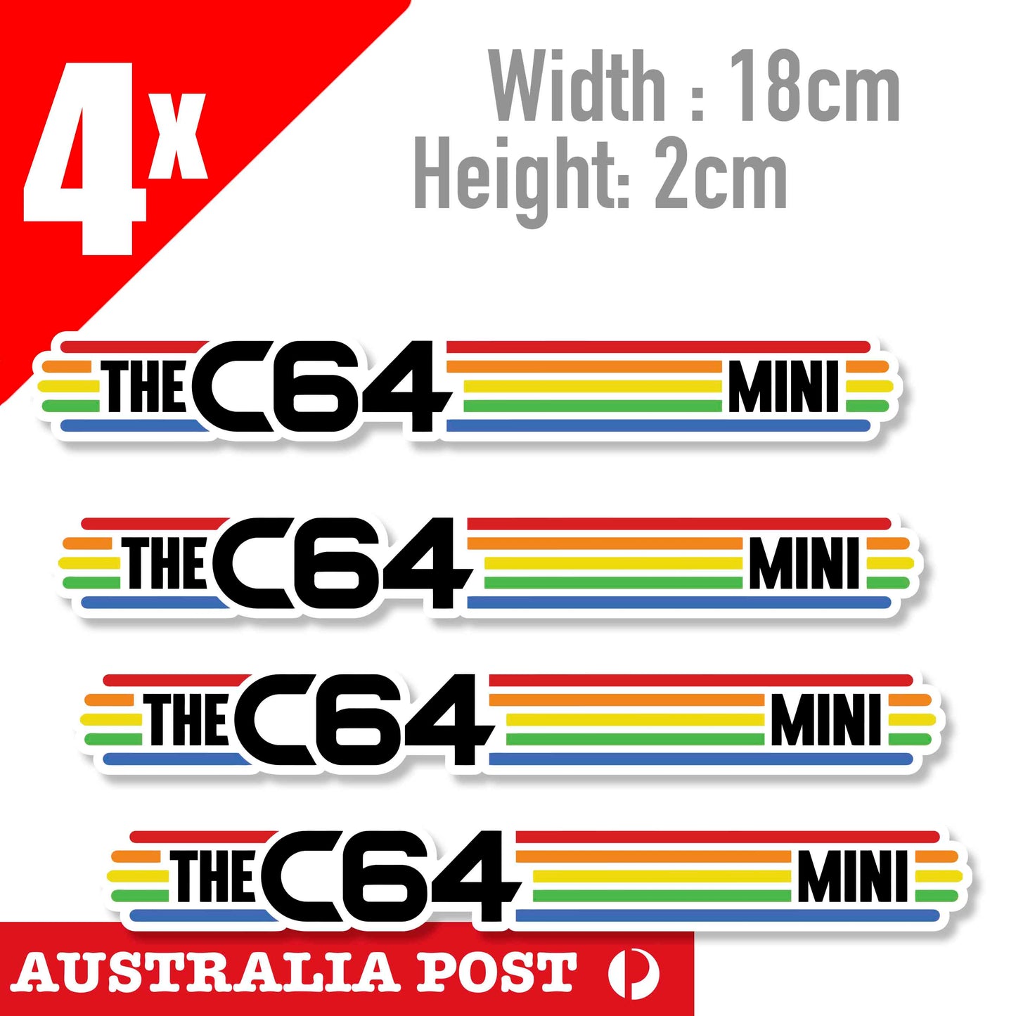 Commodore C64 MINI Vintage Retro Console Gaming Computer Logo Vinyl  Sticker