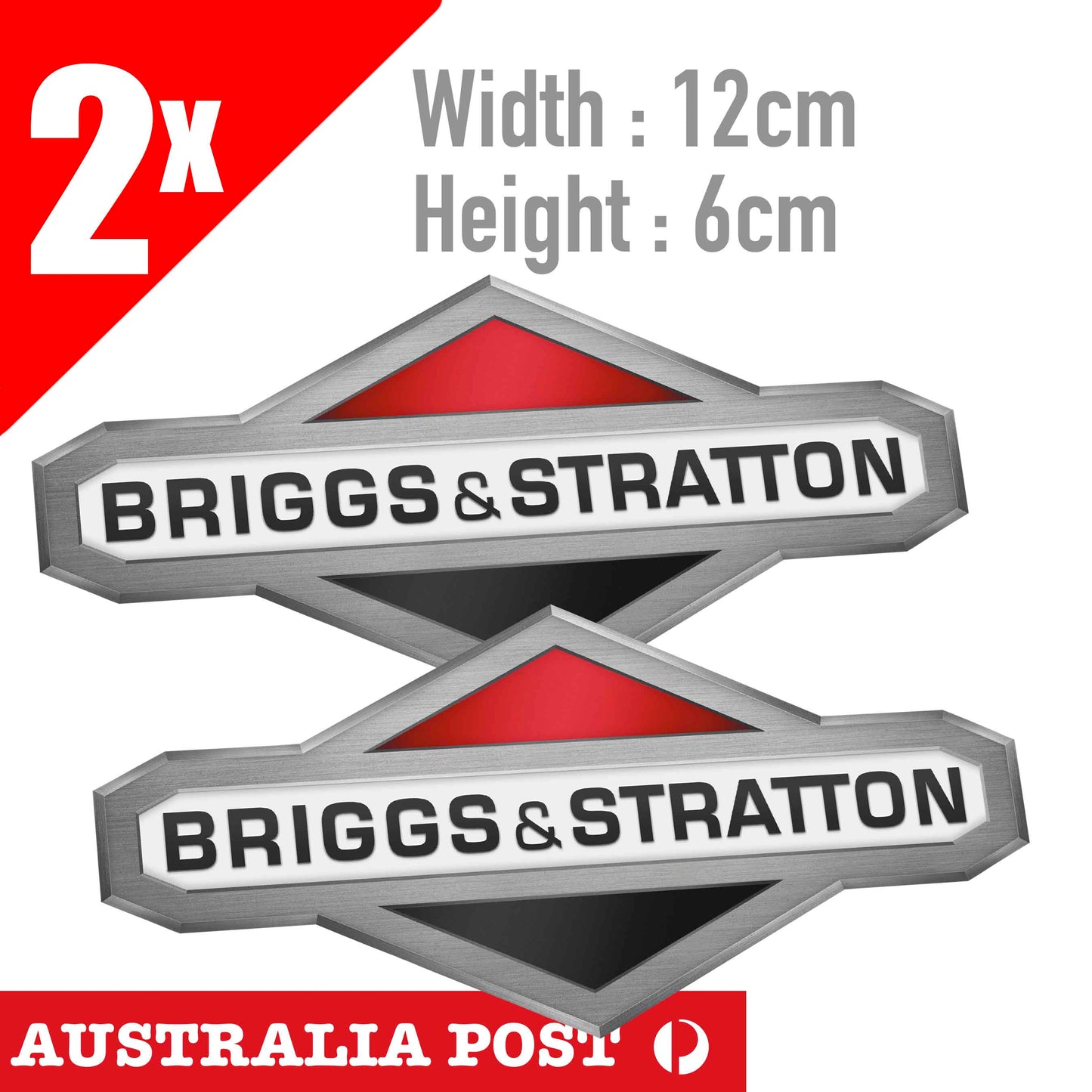 BRIGGS & STRATTON Flag Vintage Racing Go Kart 2x Sticker