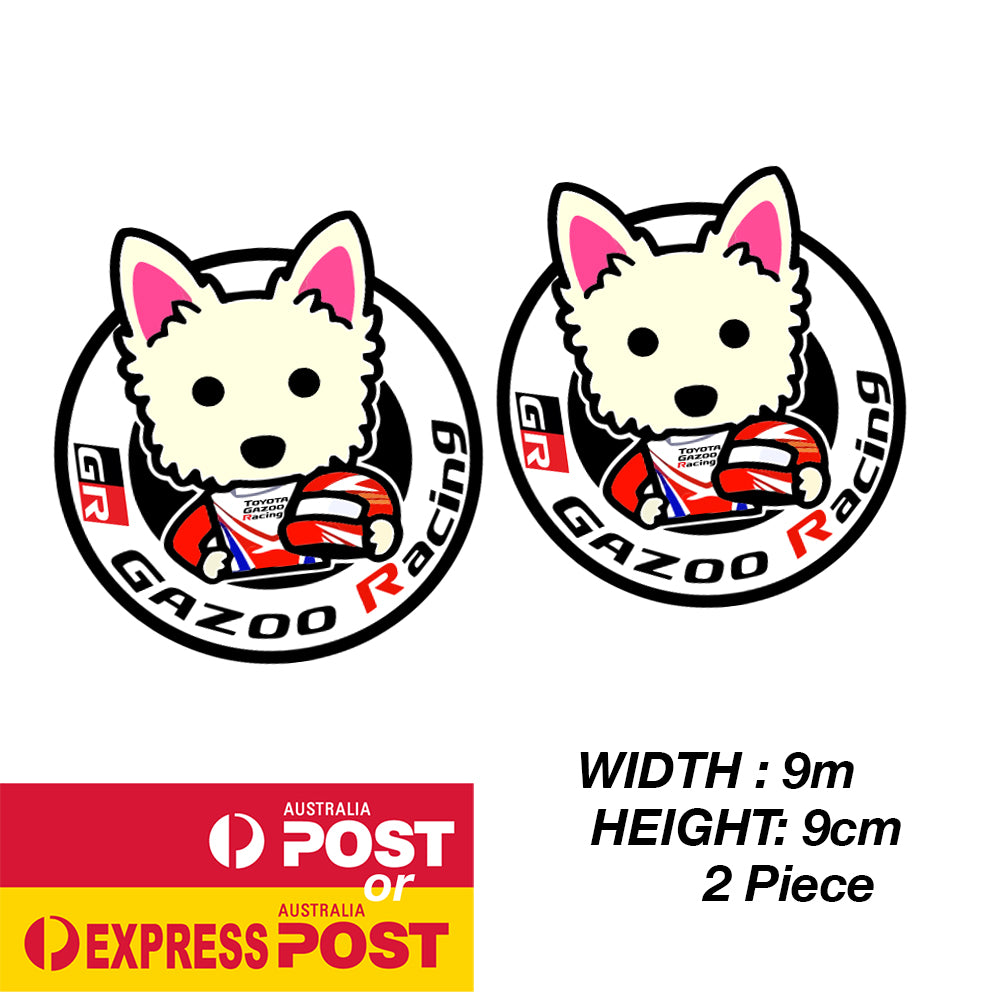 TOYOTA GR GAZOO RACING Round Dog Mascot Stickers