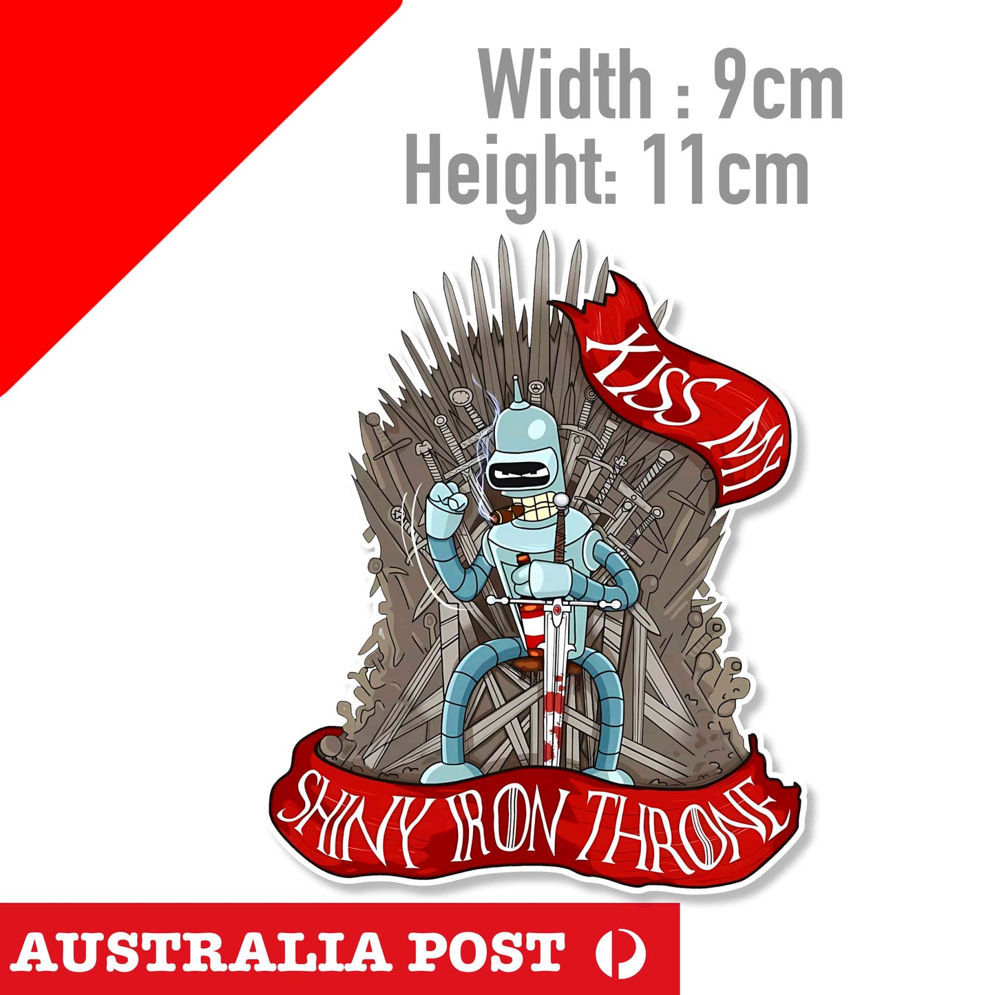 Bender Iron Throne Funny Futurama Sticker