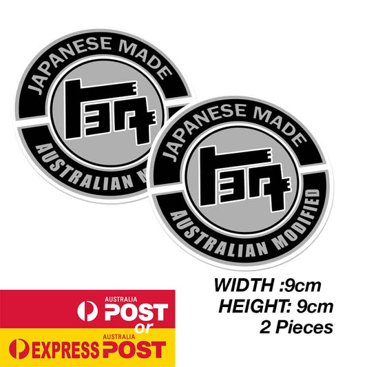 TOYOTA Made in Japan Modified in Australia Round Logo Sticker
