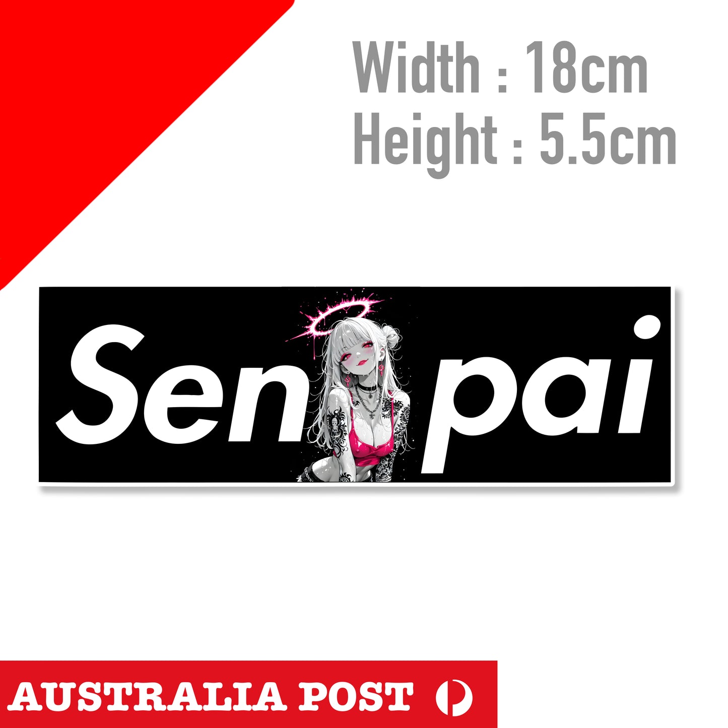 Senpai Anime Sexy Pink Girl JDM Slap Sexy Angel Pink Girl Sticker