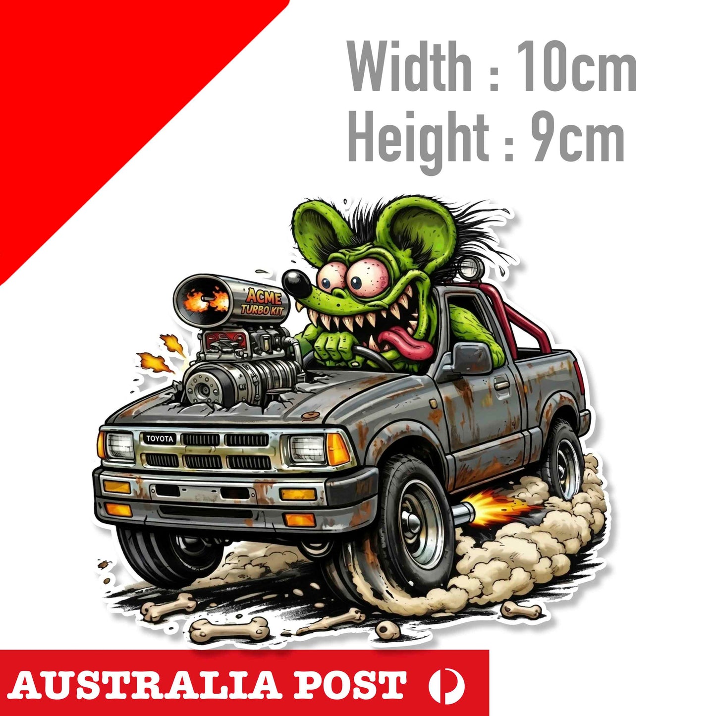 RAT FINK RAT ROD Toyota Hi-Lux Ute Decal Sticker