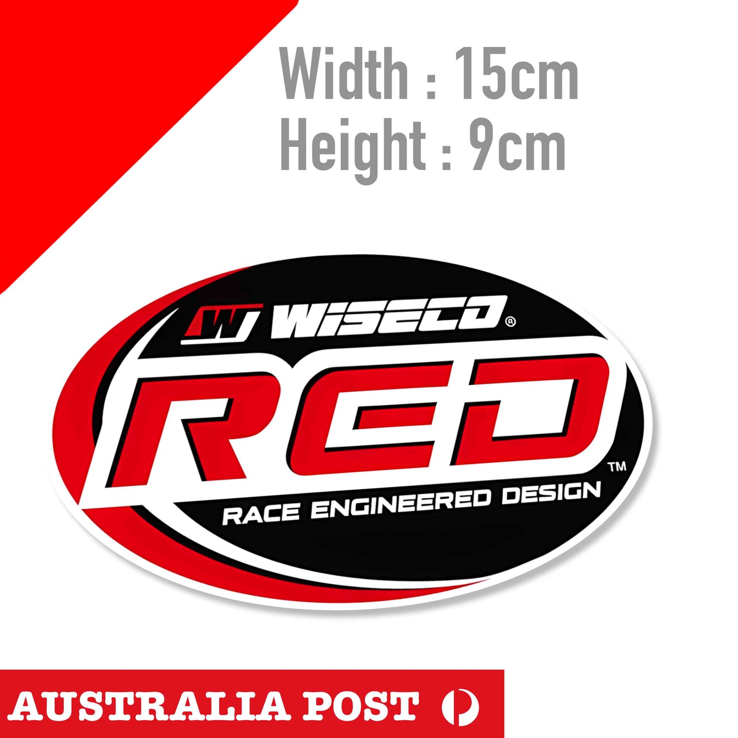 WISECO Performance Pistons RED - Racing Piston Logo Sticker