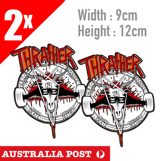 THRASHER 1981 Devil Logo , Skateboard, Laptop , Car Decal Sticker