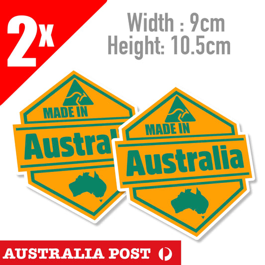 Australian Made Kangaroo  Logo Yellow Stickers
