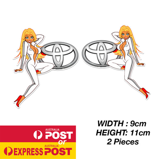 TOYOTA  Blonde Pin Up Girl Logo Sticker