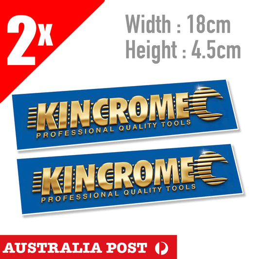 Kincrome Professional Quality Tools Banner Gold Chrome Style Stickers