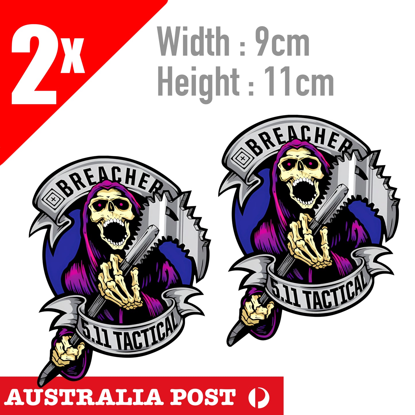 5.11 Tactical Military BRAECHER SKULL TACTICAL Sticker