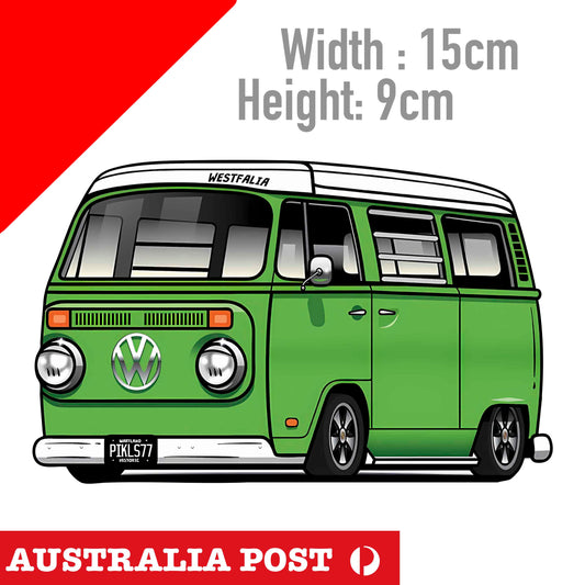 Volkswagen Bus Combi Green Bus Sticker