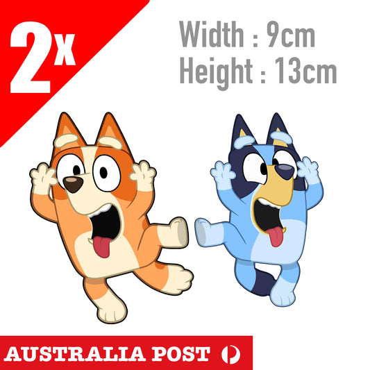 Bluey The Dog and Bingo Dancing Dog Cartoon Funny Stickers
