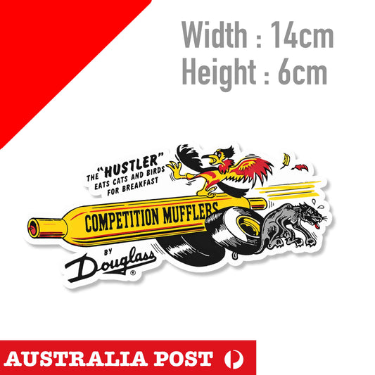 DOUGLASS MUFFLERS Vintage Style , racing, hot rod, rat rod STICKER