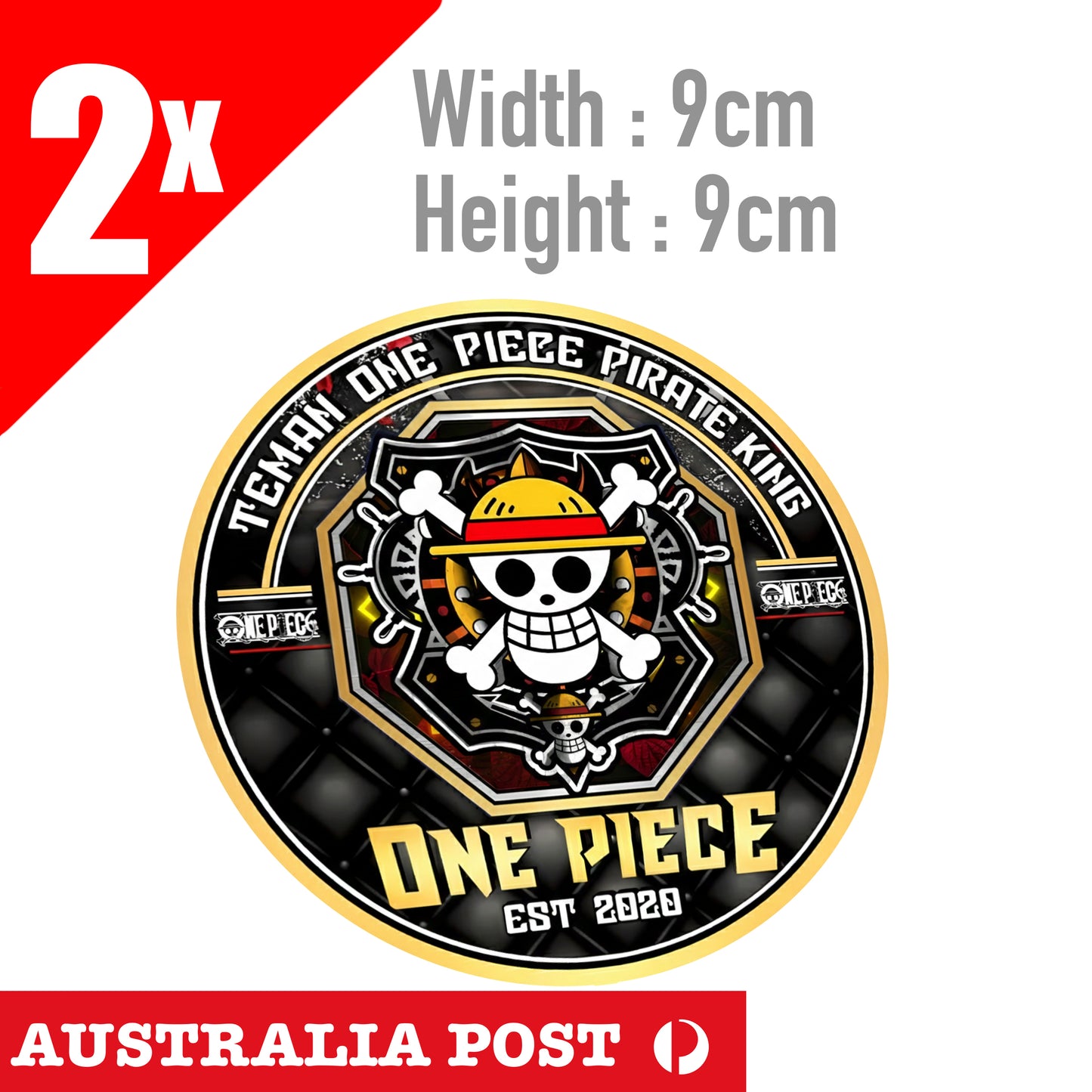 One Piece - Anime - Monkey D. Luffy ,Pirate King, Straw Hat Pirate Round Sticker