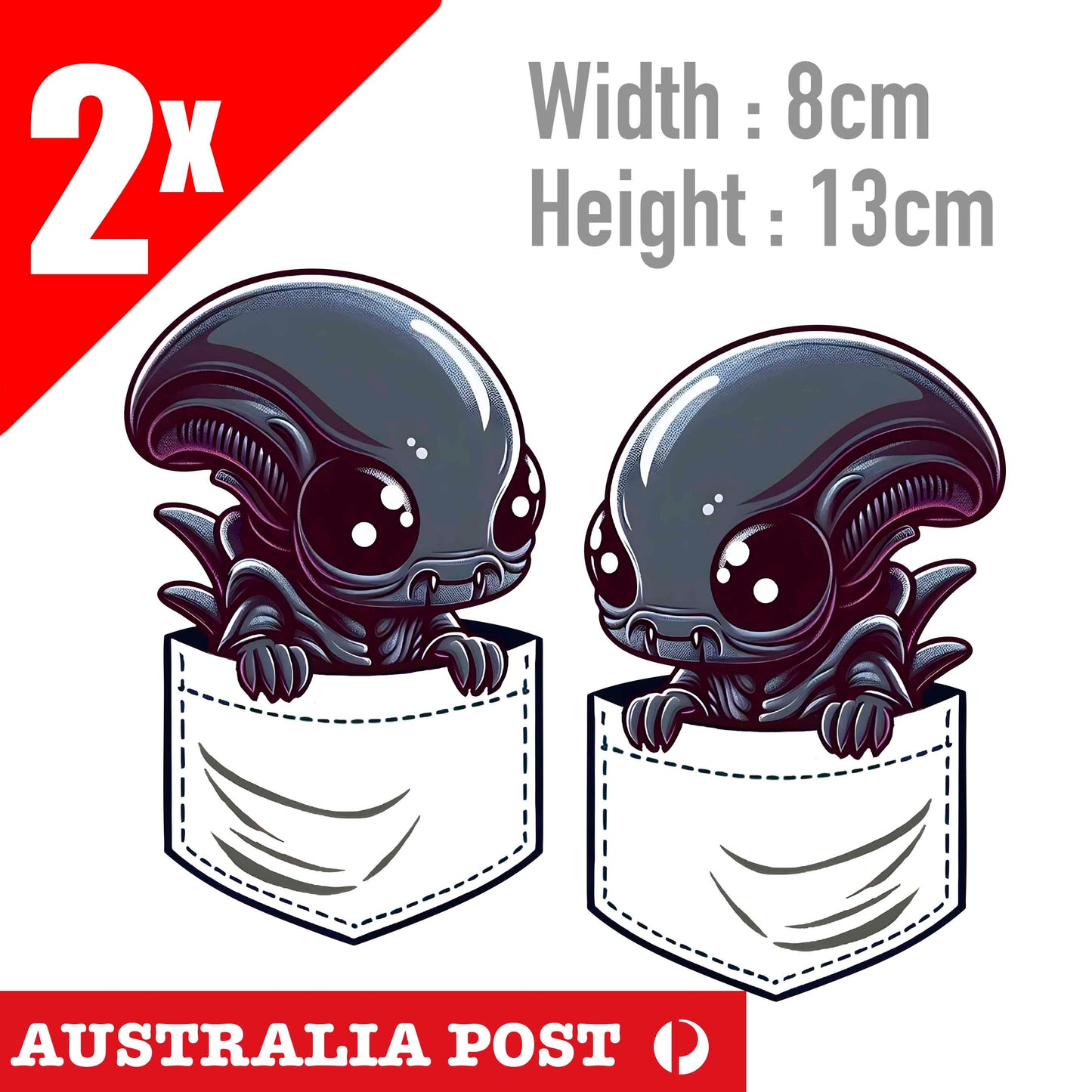 Alien Baby, Alien VS Predator Cute, Pocket Alien Laptop , Car Sticker